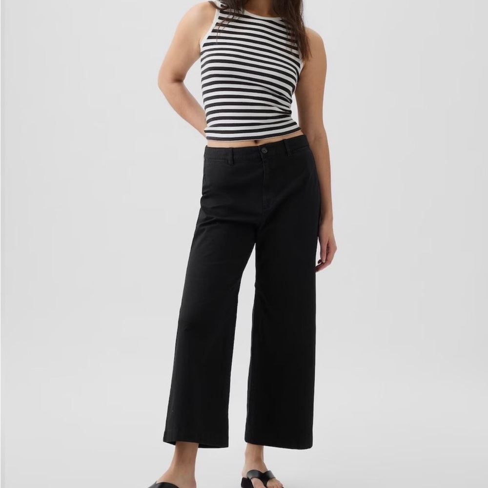 Gap Black Cropped Wide Leg Pants